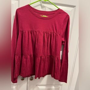 NWT Magenta Ruffle shirt, Size L